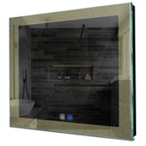 Specchio LED Quadrato | Pulsanti touch | Funzione anti-appannamento | Luce bianca calda - Reyze Serie Simetria Modello 4